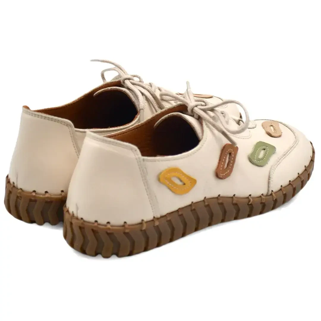 Venus Women's Leather Casual Shoes - Beige 2010727Y - 3