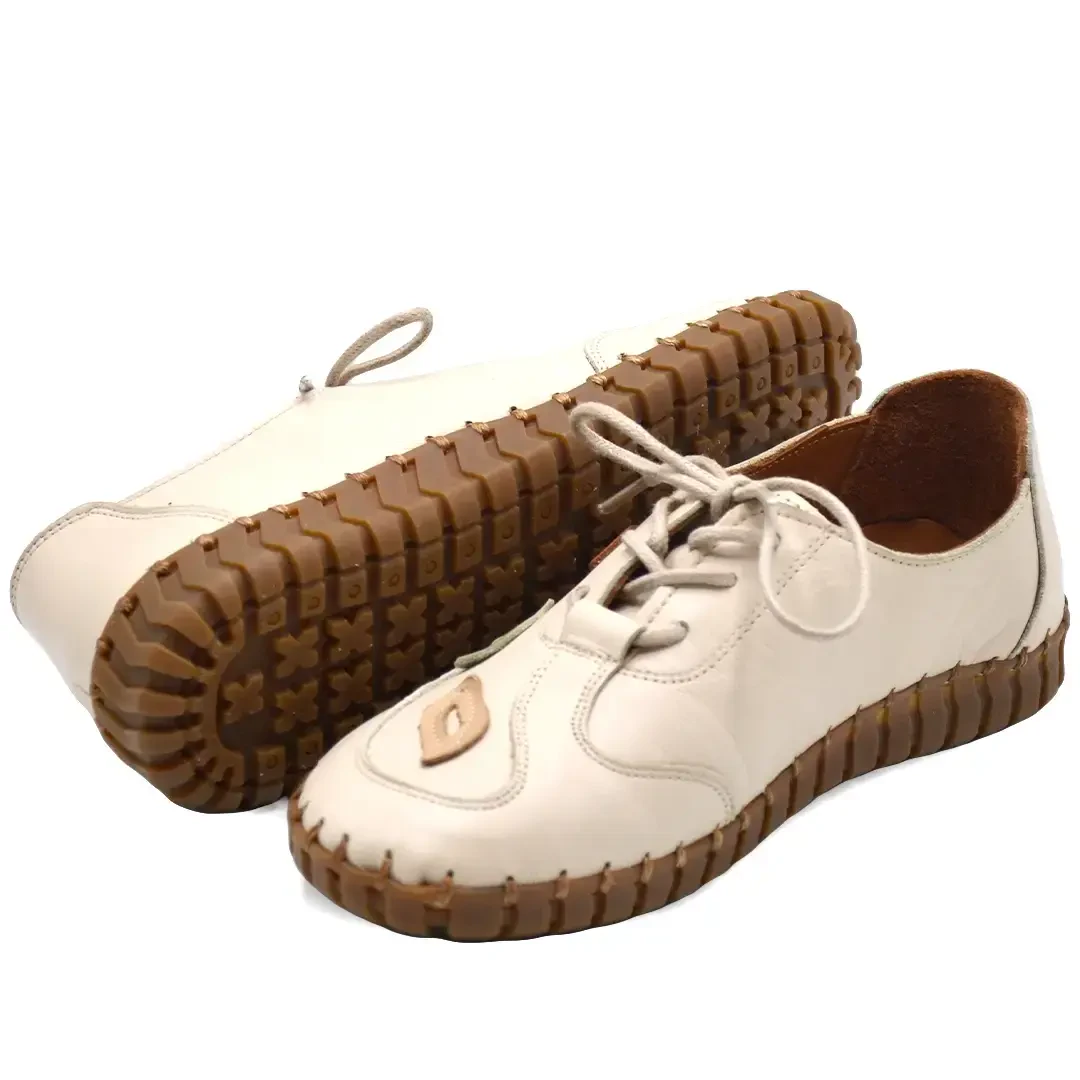 Venus Women's Leather Casual Shoes - Beige 2010727Y - 5