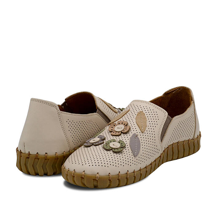 Venus Women's Leather Casual Shoes - Beige/Nude 2010719Y - 3