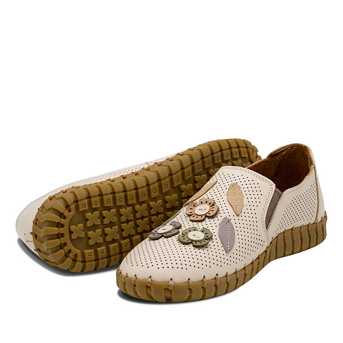 Venus Women's Leather Casual Shoes - Beige/Nude 2010719Y - 4