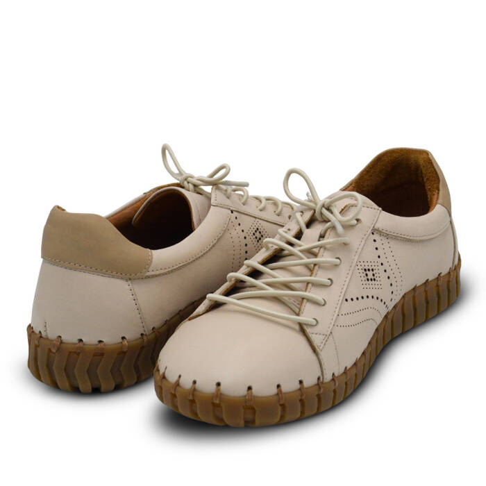 Venus Women's Leather Casual Shoes - Beige/Nude 2010729Y - 4
