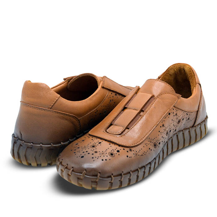 Venus Women's Leather Casual Shoes - Tan 2010730Y - 4