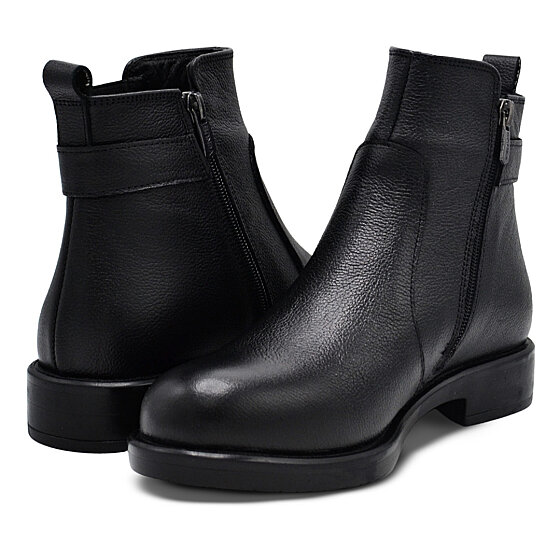 Venus Women's Leather Comfort Boots - Black 1852533K - 3