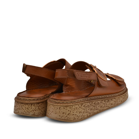 Venus Women's Leather Flat Sandals - Tan 26322476Y - 3
