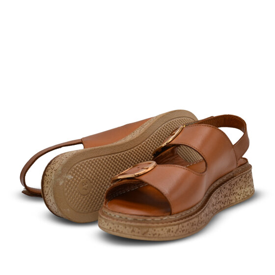 Venus Women's Leather Flat Sandals - Tan 26322476Y - 5