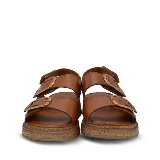 Venus Women's Leather Flat Sandals - Tan 26322476Y - 6