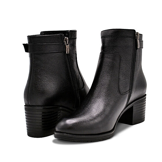 Venus Women's Leather Heeled Boots - Black 1779011K - 3