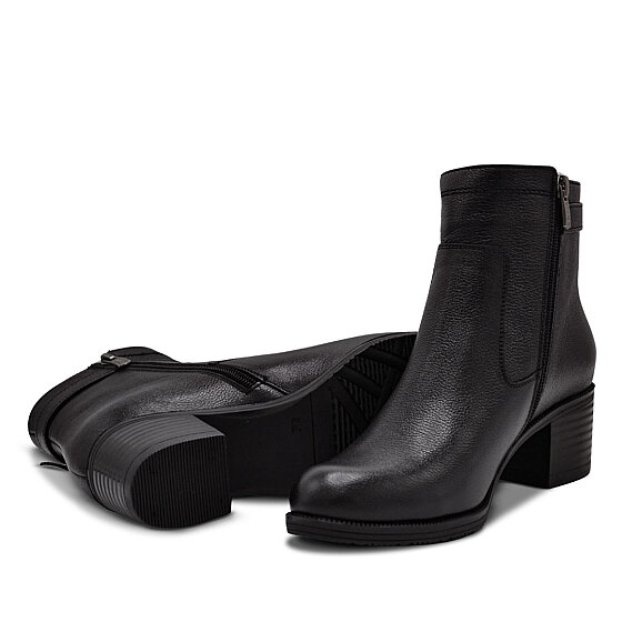 Venus Women's Leather Heeled Boots - Black 1779011K - 4
