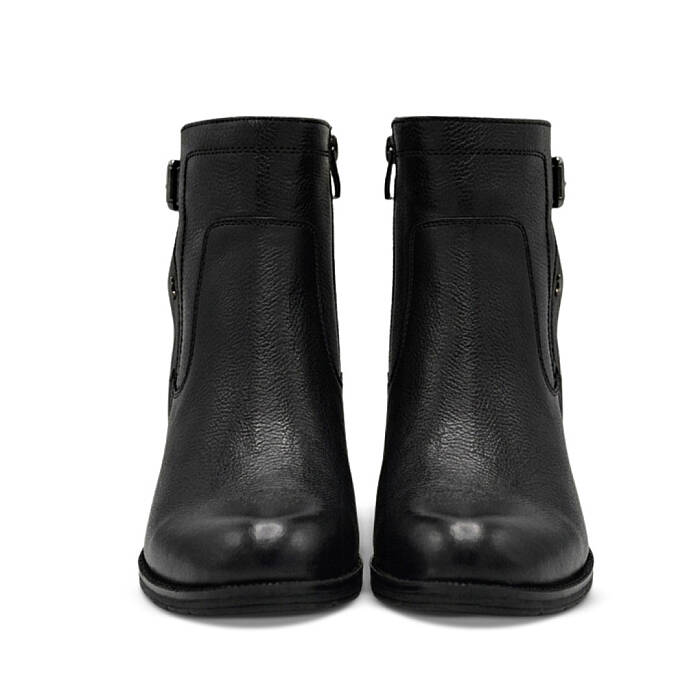 Venus Women's Leather Heeled Boots - Black 1779011K - 5
