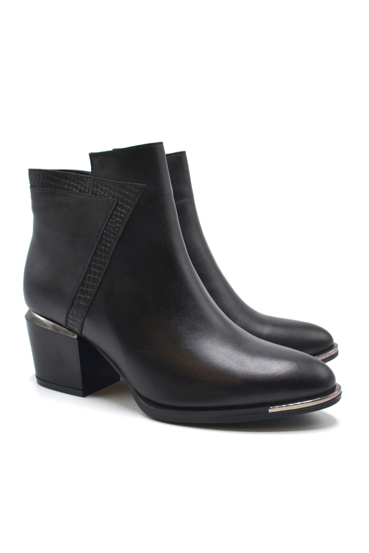 Venus Women's Leather Heeled Boots - Black 2128242K - 1