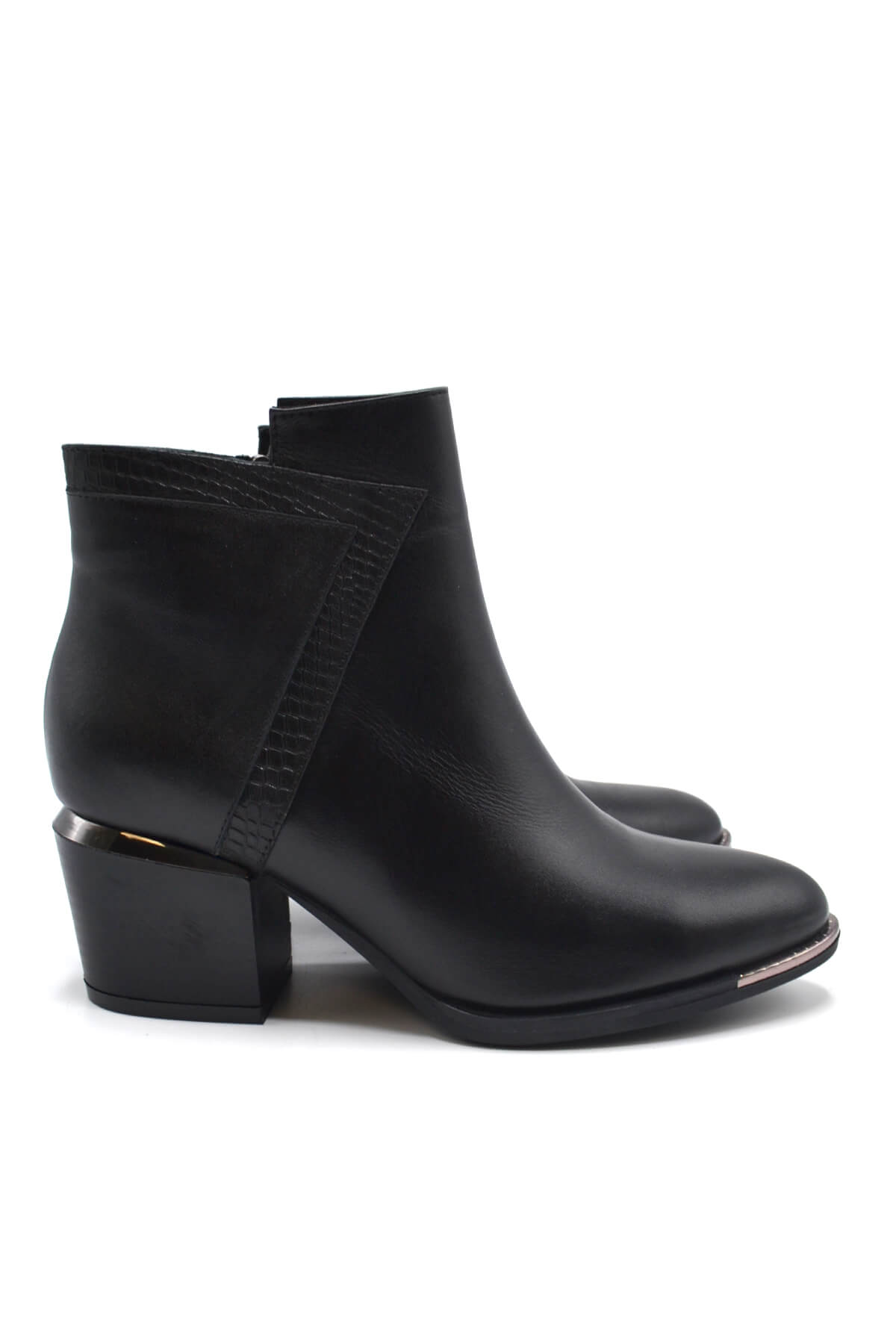 Venus Women's Leather Heeled Boots - Black 2128242K - 2
