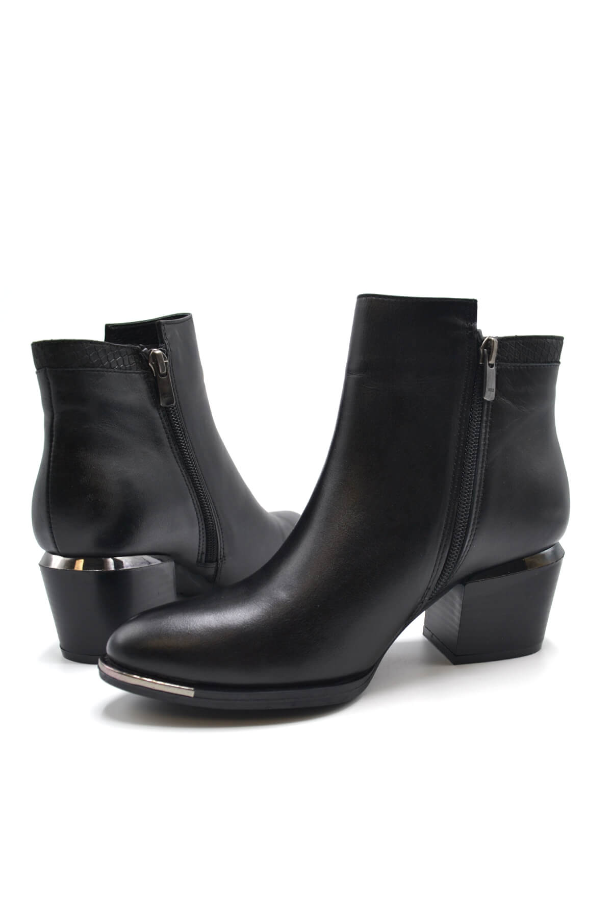 Venus Women's Leather Heeled Boots - Black 2128242K - 4