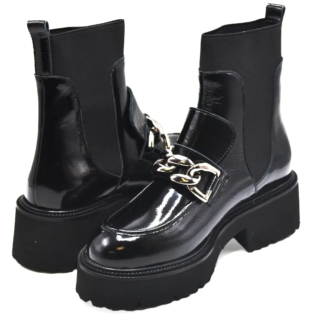 Venus Women's Leather Heeled Boots - Black 2450721K - 4