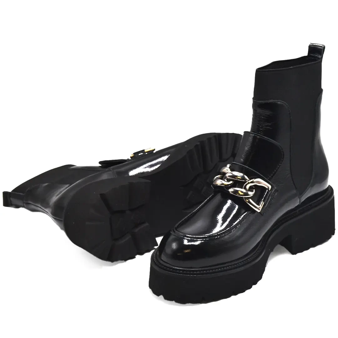 Venus Women's Leather Heeled Boots - Black 2450721K - 5