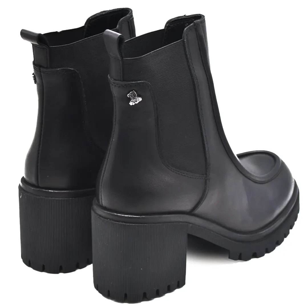 Venus Women's Leather Heeled Boots - Black 2451510K - 4