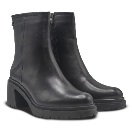 Venus Women's Leather Heeled Boots - Black 2552501K