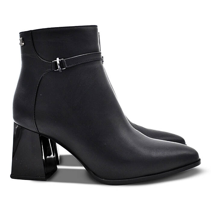 Venus Women's Leather Heeled Boots - Black 2553901K - 2