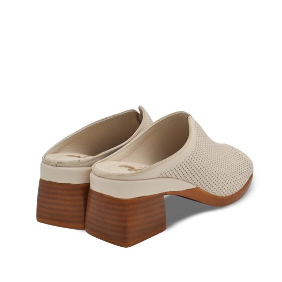 Venus Women's Leather Heeled Mules - Beige 2311520Y - 3