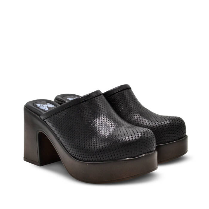 Venus Women's Leather Heeled Mules - Black 2217020Y - 1