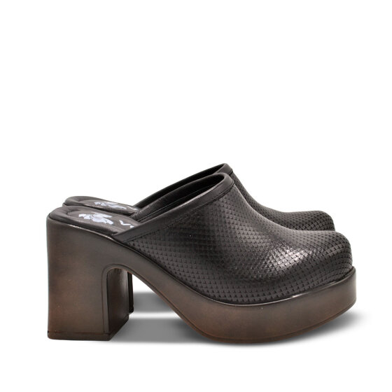 Venus Women's Leather Heeled Mules - Black 2217020Y (1)