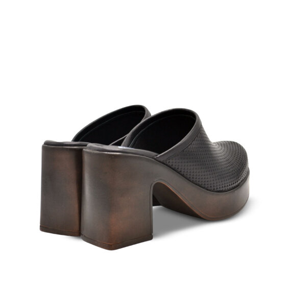 Venus Women's Leather Heeled Mules - Black 2217020Y - 3