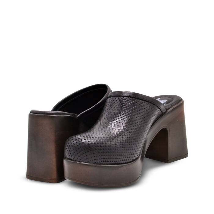 Venus Women's Leather Heeled Mules - Black 2217020Y - 4