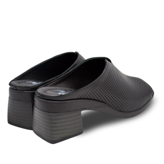Venus Women's Leather Heeled Mules - Black 2311520Y - 3