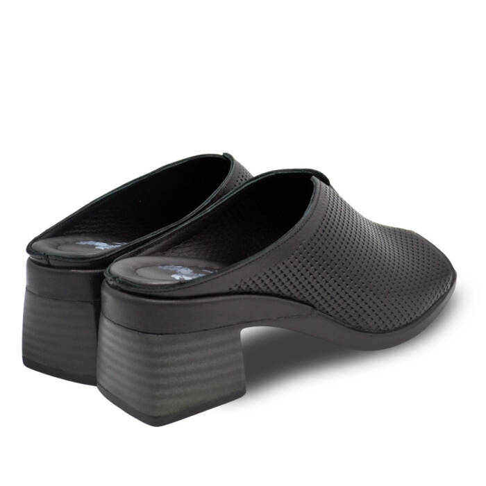 Venus Women's Leather Heeled Mules - Black 2311520Y - 3