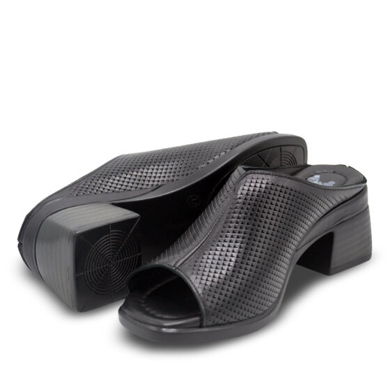 Venus Women's Leather Heeled Mules - Black 2311520Y - 5