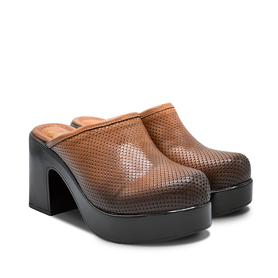 Venus Women's Leather Heeled Mules - Tan 2217020Y