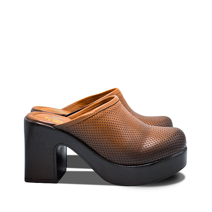 Venus Women's Leather Heeled Mules - Tan 2217020Y - 2