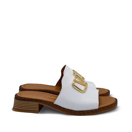 Venus Women's Leather Heeled Mules - White 26520401Y (1)