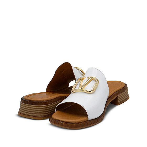 Venus Women's Leather Heeled Mules - White 26520401Y - 3
