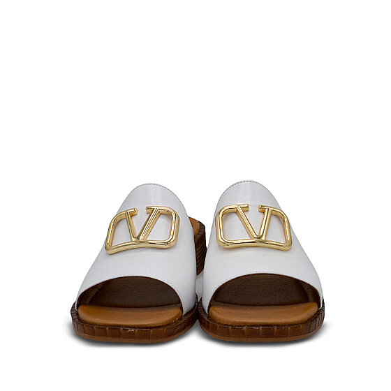 Venus Women's Leather Heeled Mules - White 26520401Y - 5