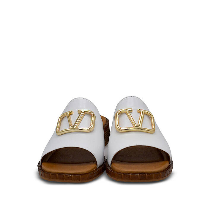 Venus Women's Leather Heeled Mules - White 26520401Y - 5