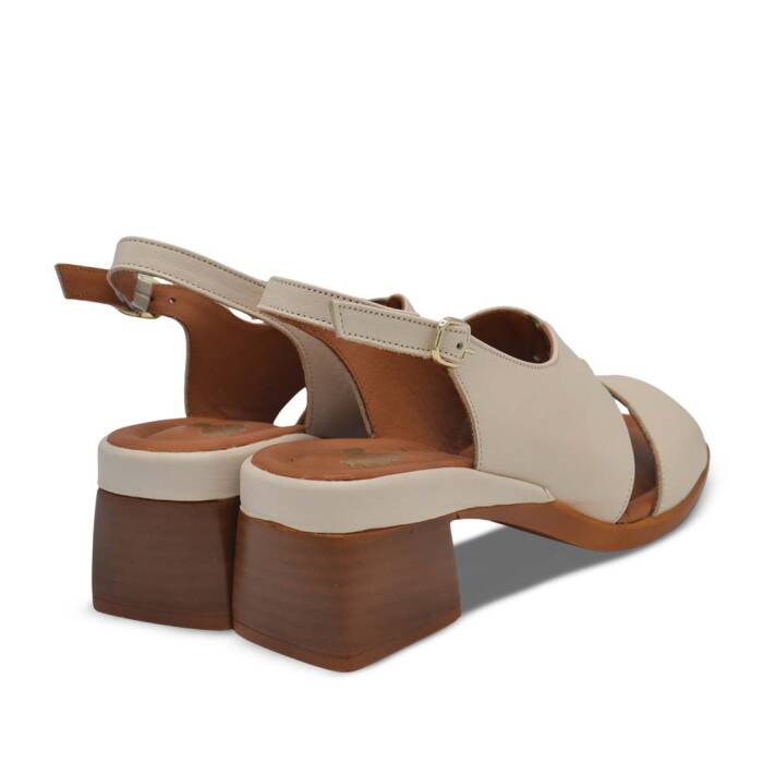 Venus Women's Leather Heeled Sandals - Beige 2311510Y - 3