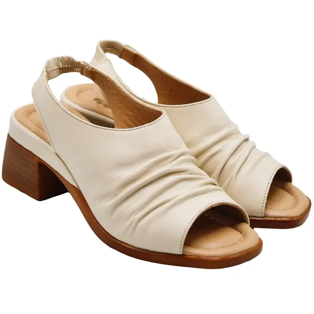 Venus Women's Leather Heeled Sandals - Beige 2311513Y - 1