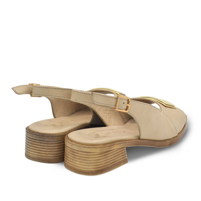 Venus Women's Leather Heeled Sandals - Beige 26020305Y - 3