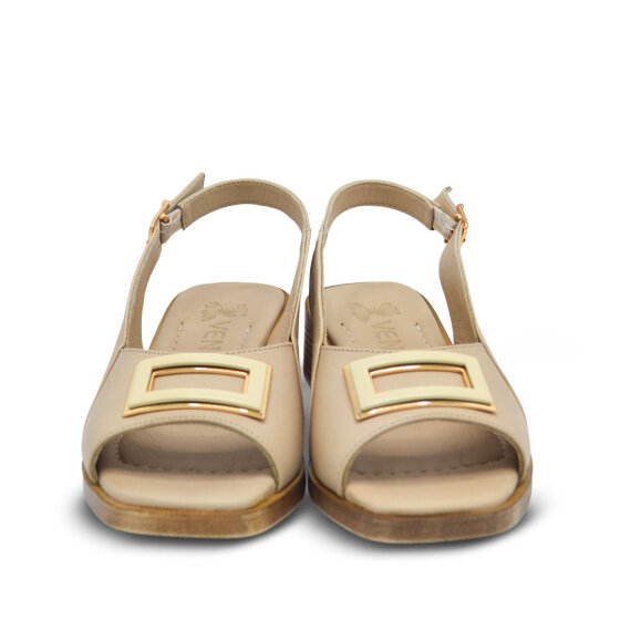 Venus Women's Leather Heeled Sandals - Beige 26020305Y - 6