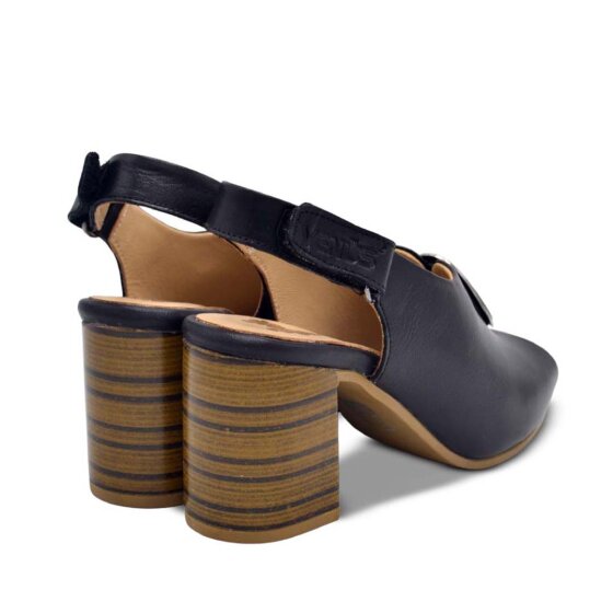 Venus Women's Leather Heeled Sandals - Black 2108518Y - 3