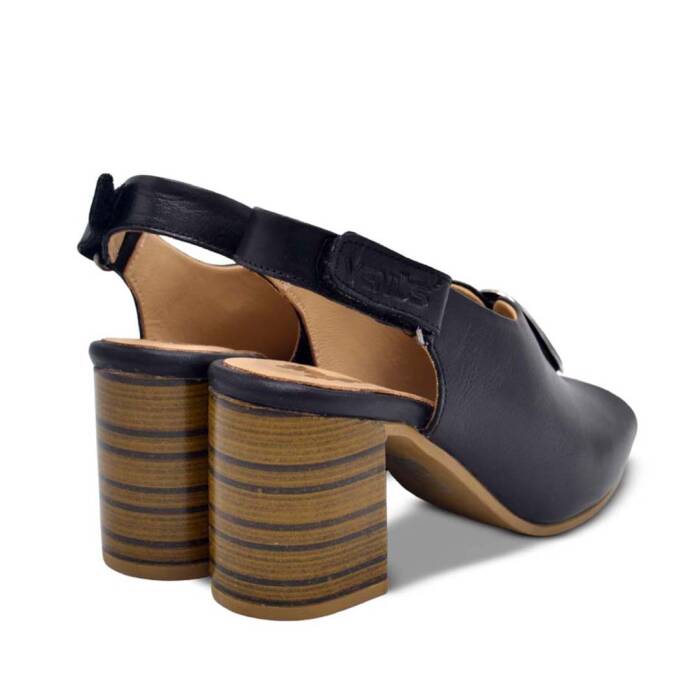 Venus Women's Leather Heeled Sandals - Black 2108518Y - 3