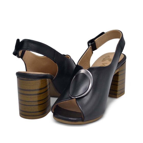 Venus Women's Leather Heeled Sandals - Black 2108518Y - 4