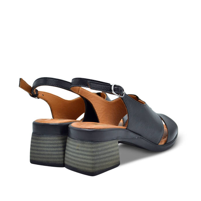 Venus Women's Leather Heeled Sandals - Black 2311510Y - 3