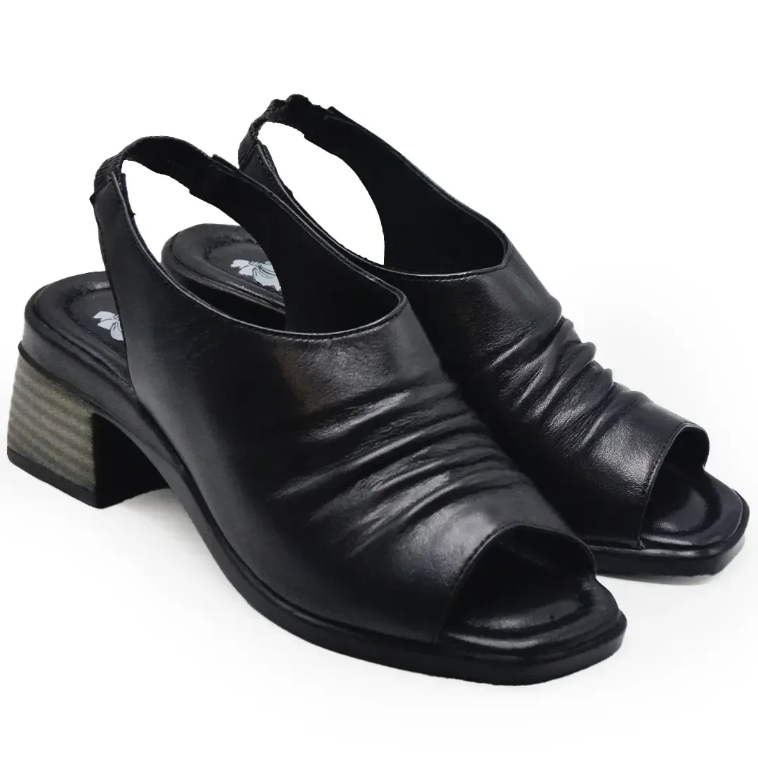 Venus Women's Leather Heeled Sandals - Black 2311513Y - 1