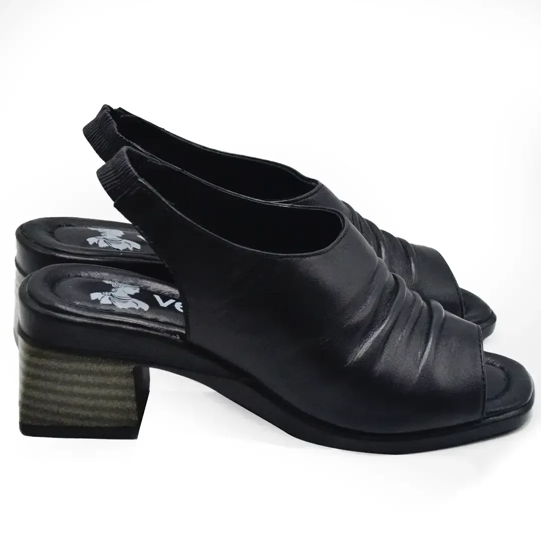 Venus Women's Leather Heeled Sandals - Black 2311513Y (1)