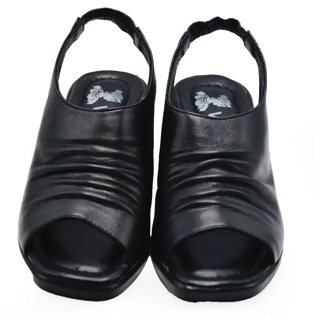 Venus Women's Leather Heeled Sandals - Black 2311513Y - 5
