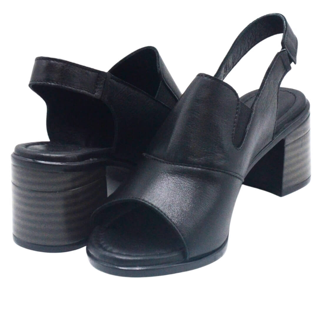 Venus Women's Leather Heeled Sandals - Black 24381825Y - 4