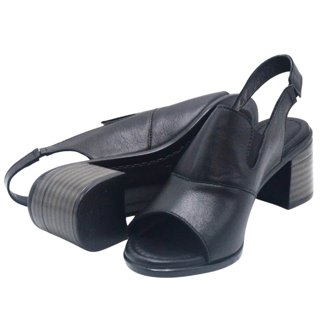 Venus Women's Leather Heeled Sandals - Black 24381825Y - 5