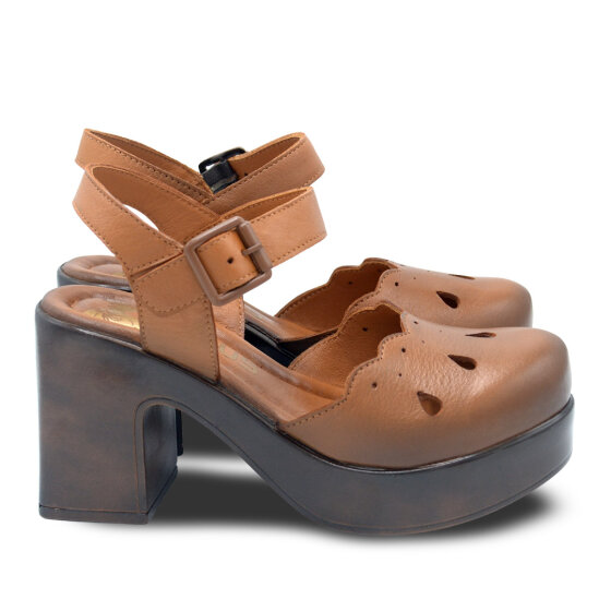 Venus Women's Leather Heeled Sandals - Tan 2217001Y (1)
