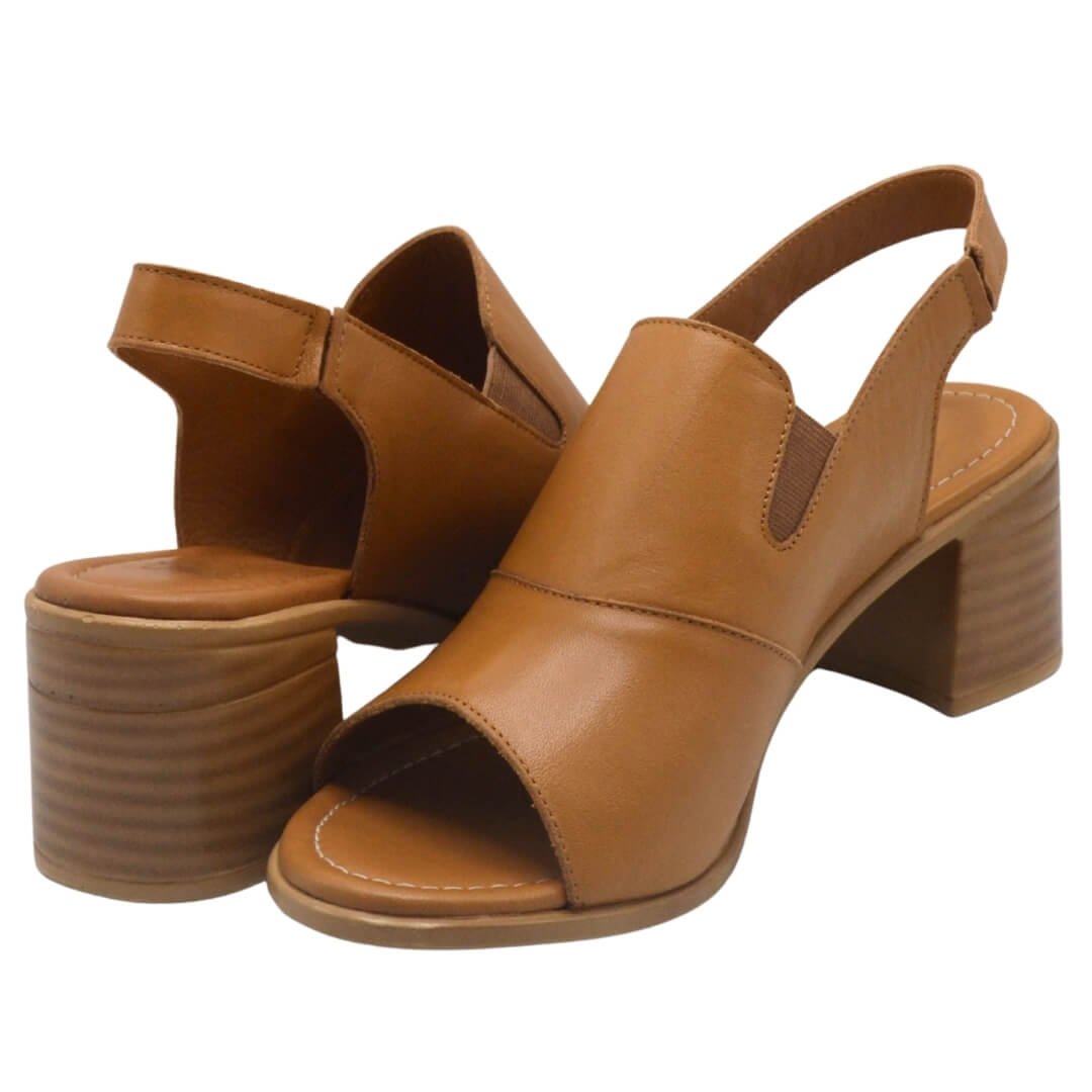 Venus Women's Leather Heeled Sandals - Tan 24381825Y - 4